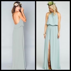 Show Me Your Mumu Heather halter Sage Dress